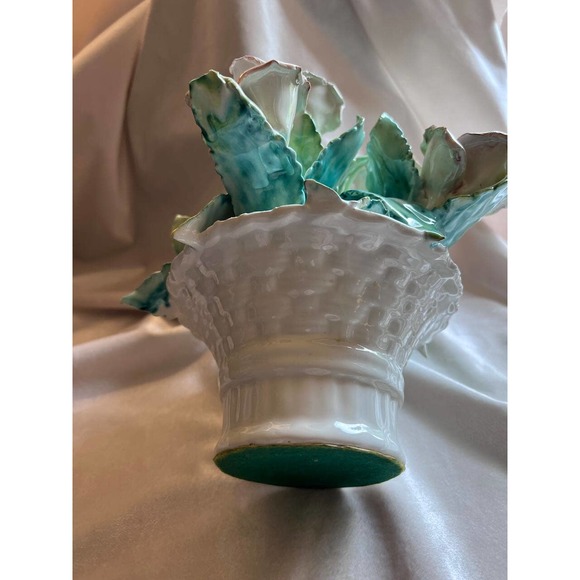 Hand painted, glazed Ceramic Flower Arrangement - Picture 8 of 10